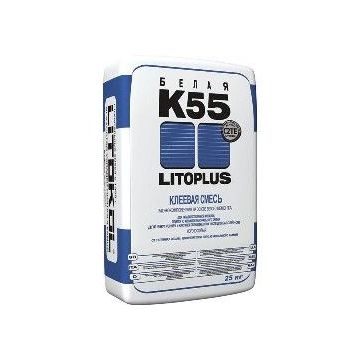Клей для стеклянной мозаики и плитки Litokol Litoplus K55 (белый) 25 кг