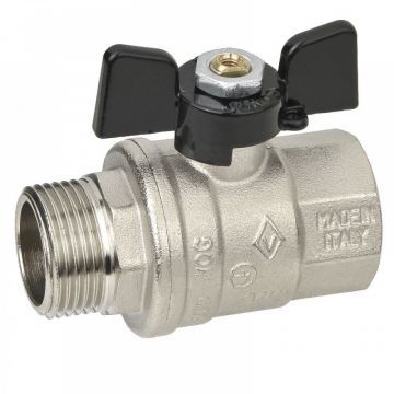 Кран шаровый 1/2" НР-ВР Bugatti 307, ручка бабочка
