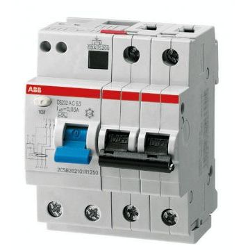 Автомат дифференциальный 2P ABB DS202 AC-C16/0.03, номинальный ток 16А