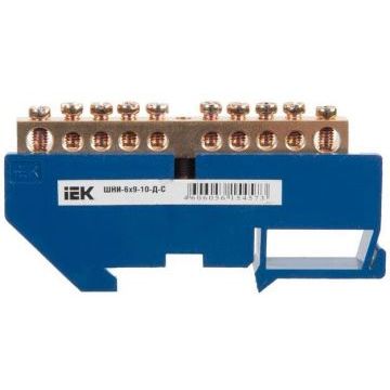 Шина нулевая IEK ШНИ-6х9-10-Д-С, 10 контактов