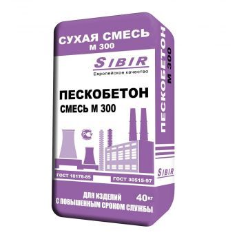Пескобетон Sibir / Сибирь М-300, ГОСТ 40кг с минеральным пластификатором