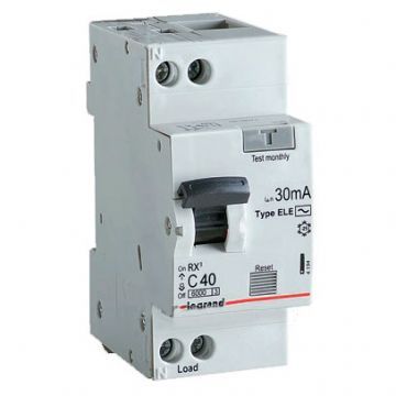 Автомат дифференциальный 1P+N Legrand RX3 AC-C10/0.03, номинальный ток 10А