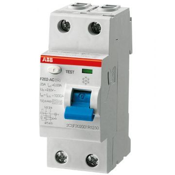 УЗО 2х-полюсное ABB F202 AC-63/0.3, номинальный ток 63А