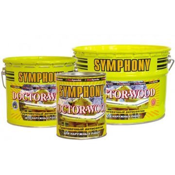 Грунт-антисептик по дереву Symphony Doctor Wood (прозрачный), 9 л