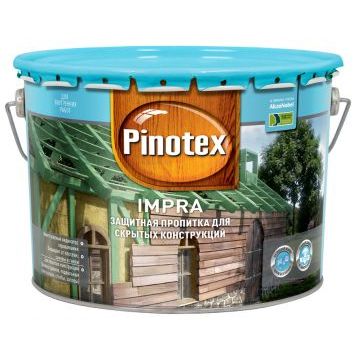 Грунт-пропитка по дереву Pinotex Impra (с зеленым индикатором окрашивания), 9 л